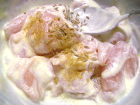 茄子チキン下ごしらえ