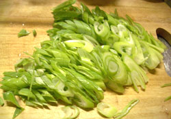 蕎麦ペンネ青ネギ